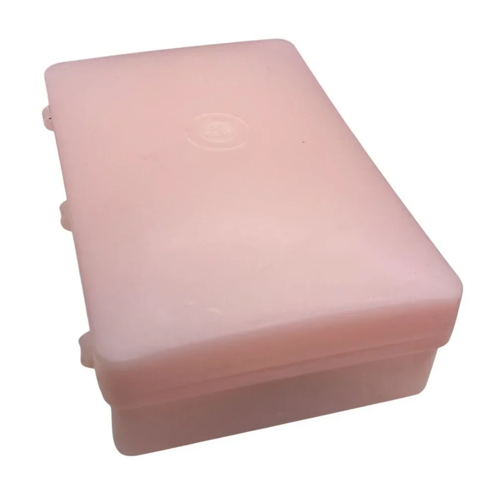 Vintage Stanley Home Products Pink Plastic Soap Dish With Floral Soap 4